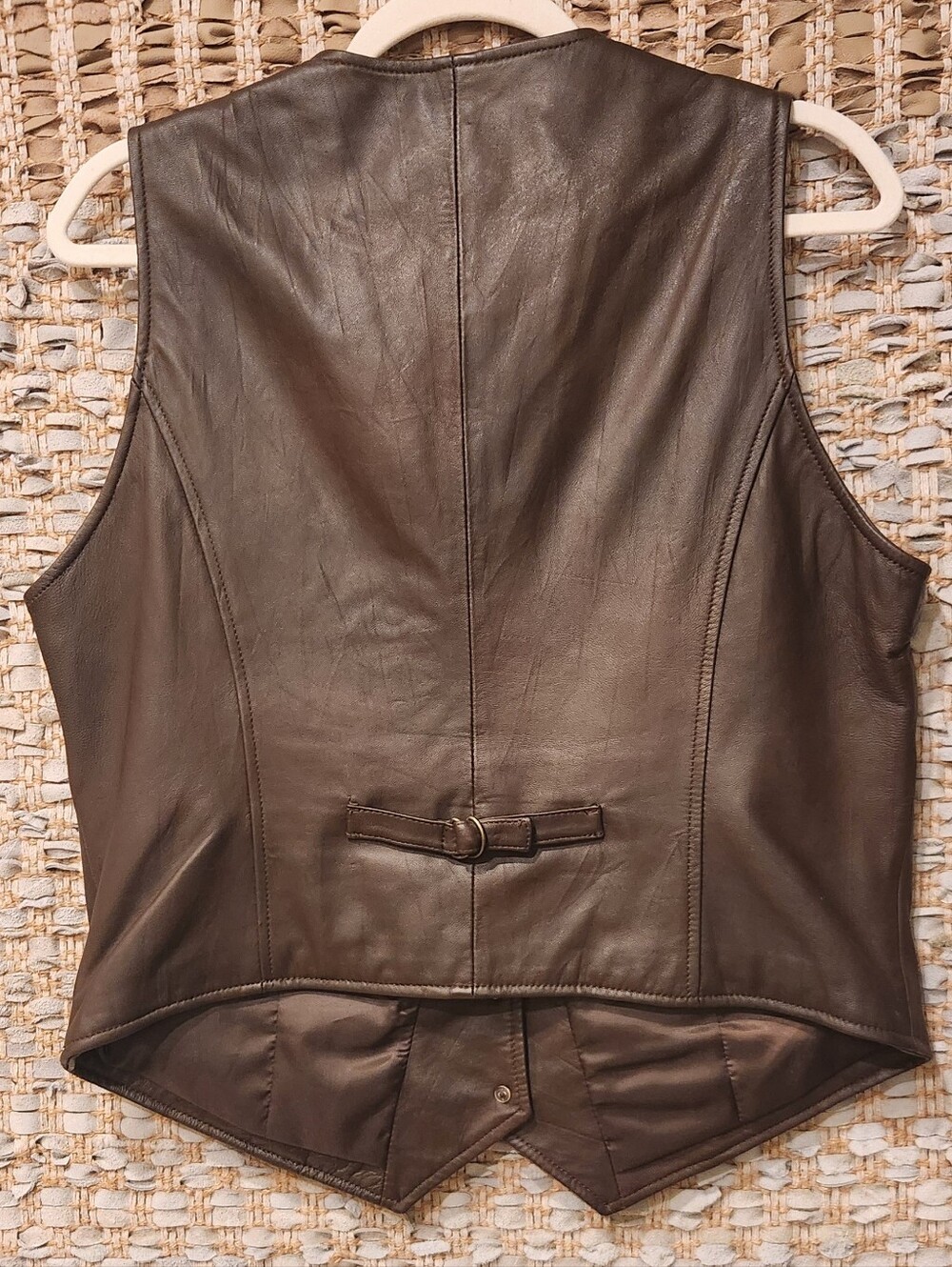 CAbi Chocolate Brown Genuine Leather "Western Tailored" Vest. Size -L - Picture 4 of 9